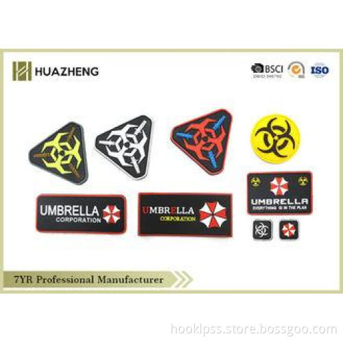 OEM Garment Colored PVC Badge Resusable , Funny Velcro Patc